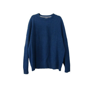 Land'sEnd Blue Knit Lambs Wool Sweater Mens size XL/T Coastal Nautical Fisherman